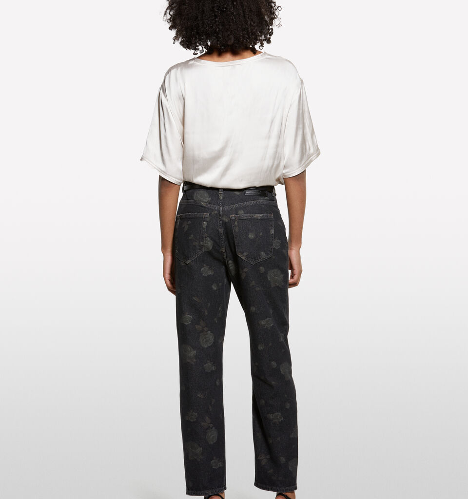 Jeans relaxed fit nero stampato - jeans larghi da donna - Nero | Sisley image number 2